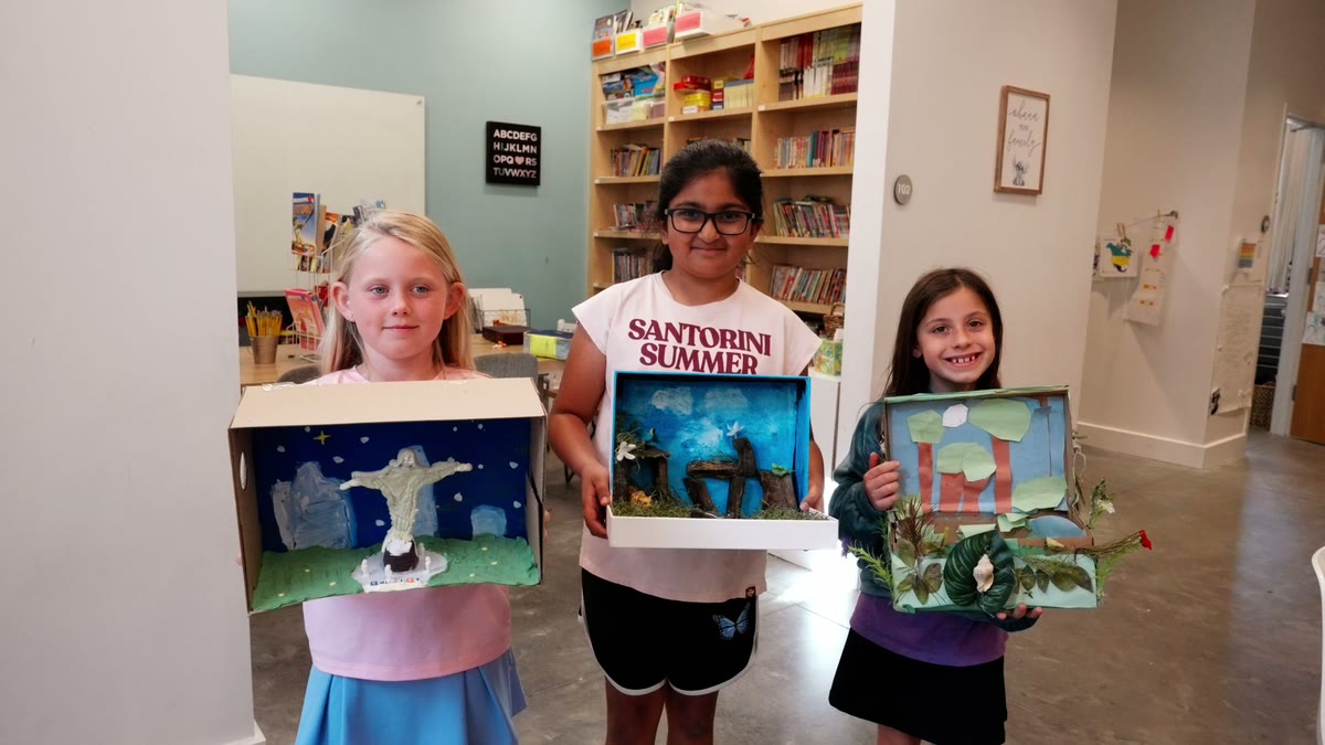Ohana Institute students with their projects